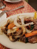 Duck Basil with Mushrooms Onions and Peppers
